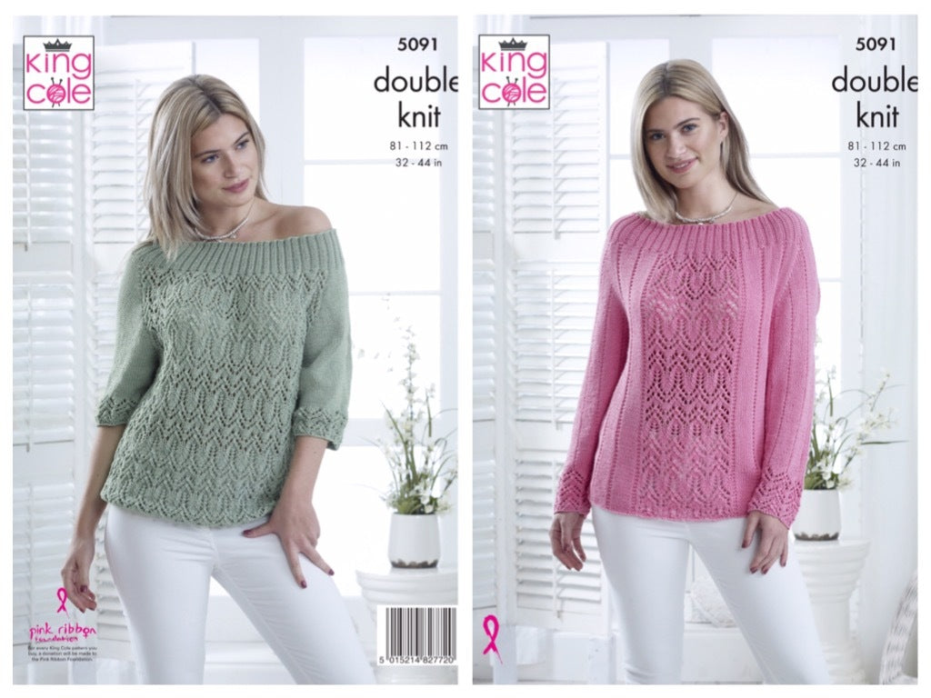 King Cole Pattern 5091 Sweater and Top in Bamboo Cotton DK