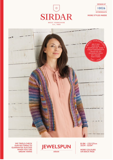 Sirdar 10026 Top Down Cardigan in Jewelspun