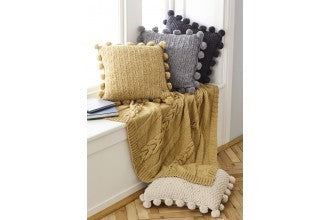 King Cole Pattern 5661 Throw and Cushion Covers in Forest Aran