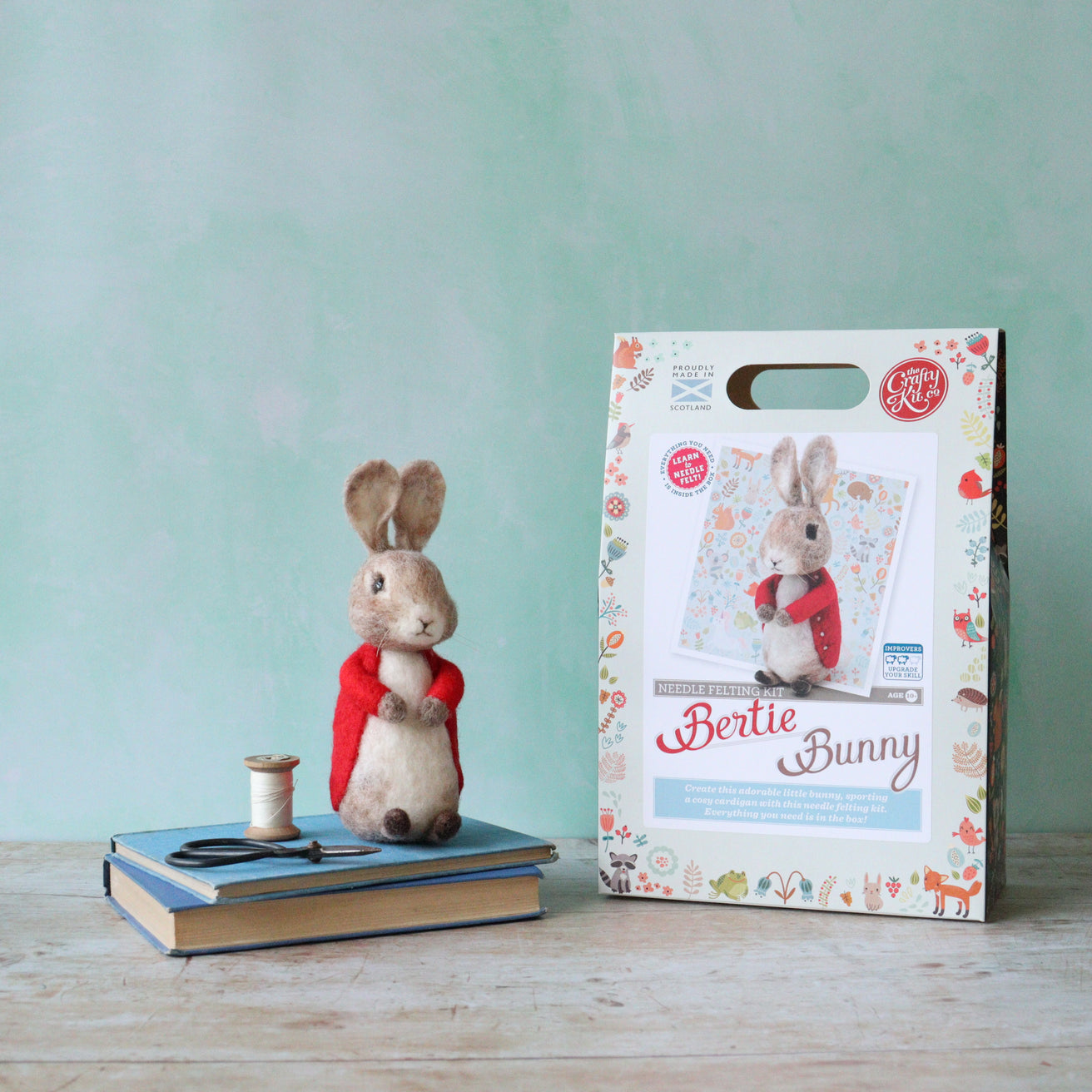 The Crafty Kit Company - Bertie Bunny Needle Felting Craft Kit