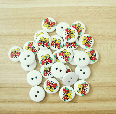 Wooden Butterfly Buttons