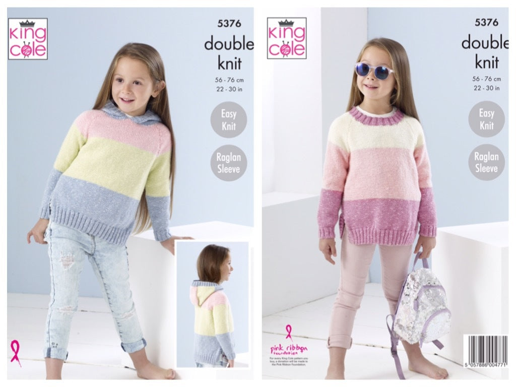 King Cole Pattern 5376 Sweaters in Cotton Top DK