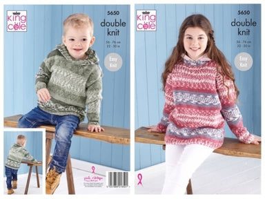 King Cole 5650 Sweater and Hoodie in Fjord DK
