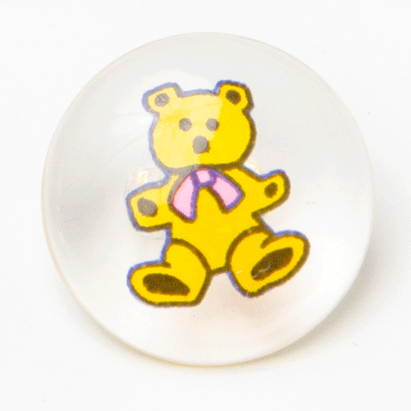 Clear Yellow Teddy Buttons