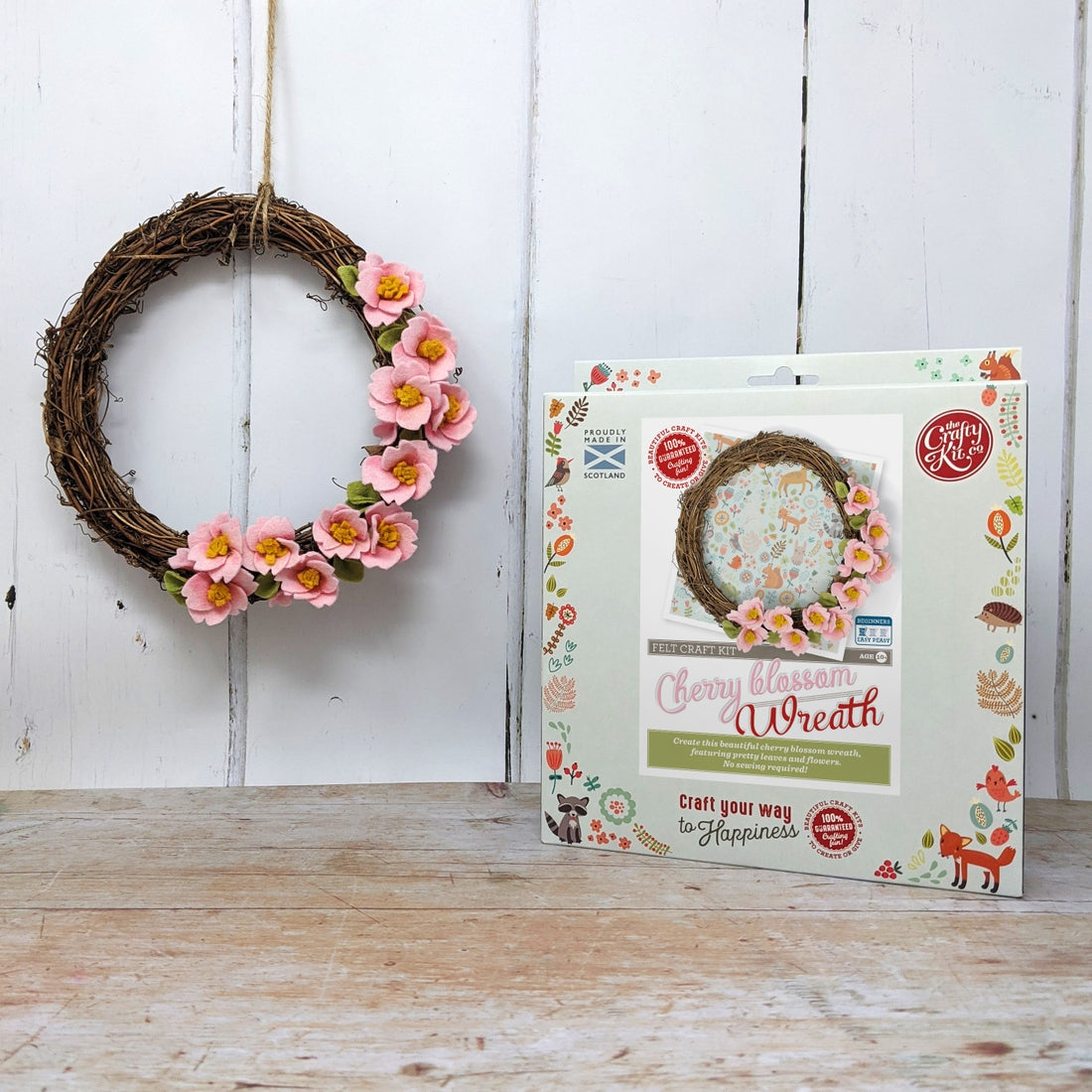 The Crafty Kit Company Felt Cherry Blossom Wreath Craft Kit — Marias