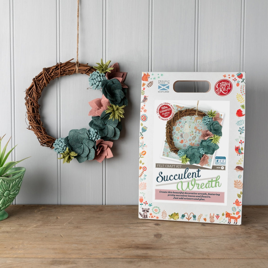 Succulent Felt Wreath Craft Kit - The Crafty Kit Company