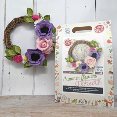 Summer Flowers Felt Wreath Craft Kit - The Crafty Kit Company