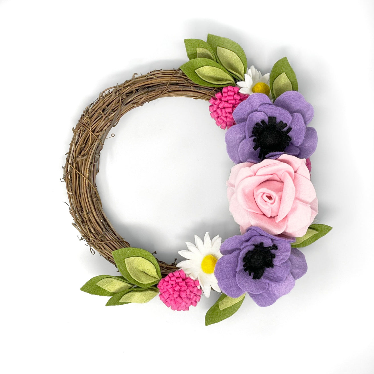 Summer Flowers Felt Wreath Craft Kit - The Crafty Kit Company