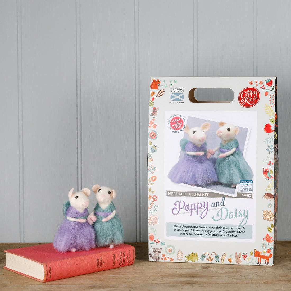 Poppy & Daisy Mice Needle Felting Kit - The Crafty Kit Company