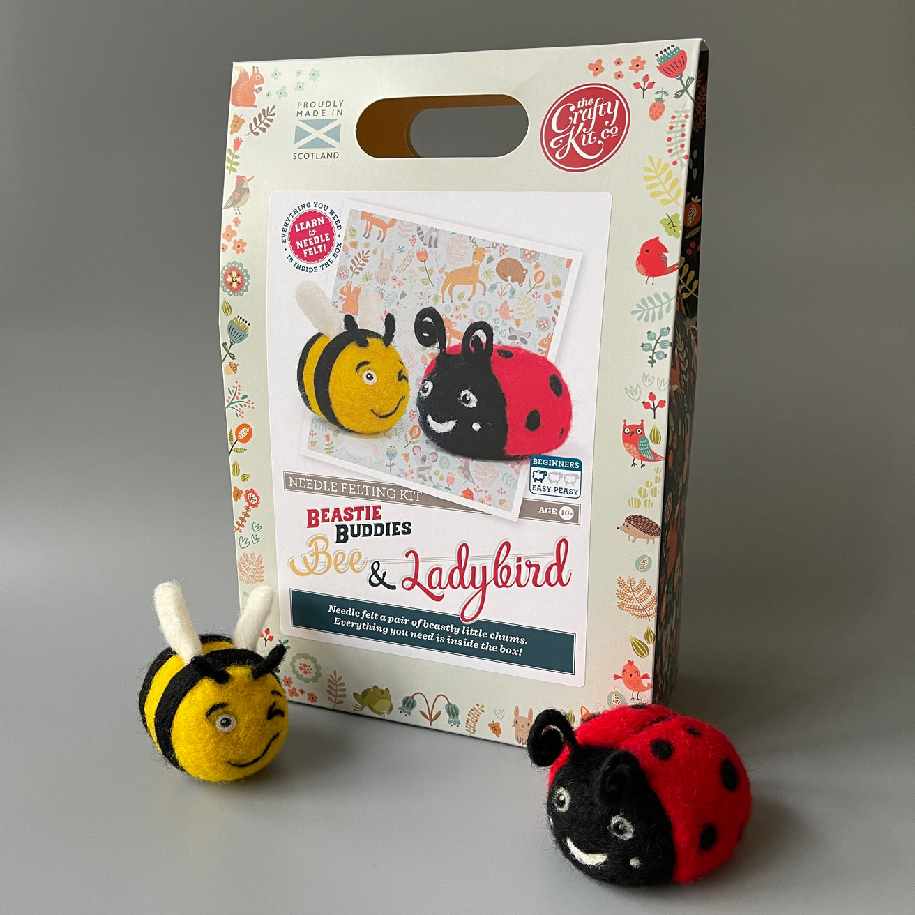 Beastie Buddies Bee & Ladybird Needle Felting Kit - The Crafty Kit Company