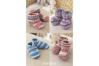 Sirdar 1483 Snuggly Baby Crofter DK Bootees, Shoes and Boots