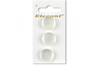 Sirdar Elegant - 4 - Round Shanked Plastic Buttons, Pearlescent White, 19mm (pack of 3)