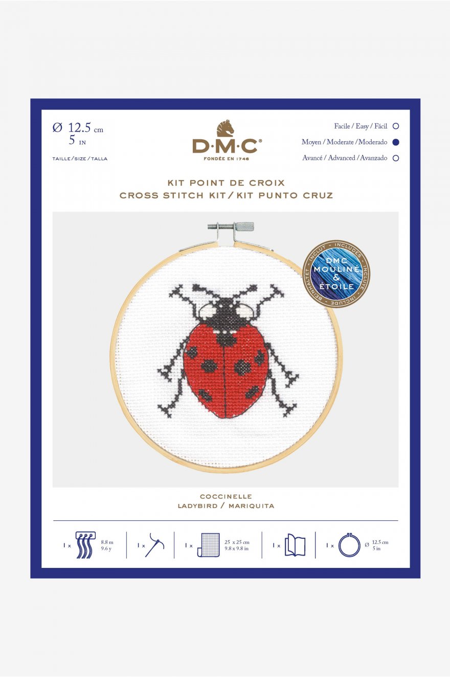 DMC Ladybird Cross Stitch Kit