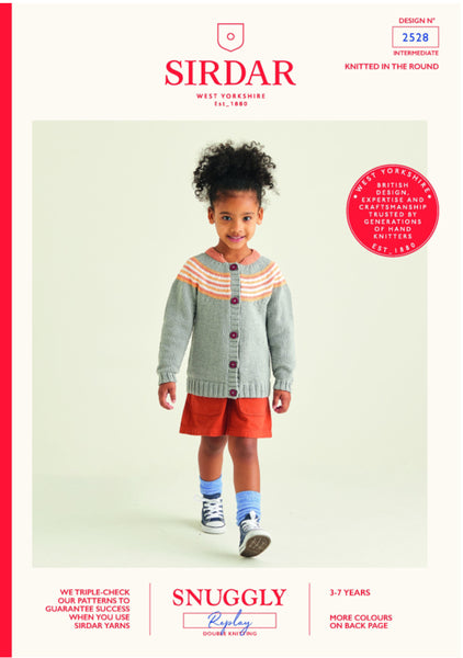 Sirdar Pattern 2528 Girls Cardigan in Snuggly Replay