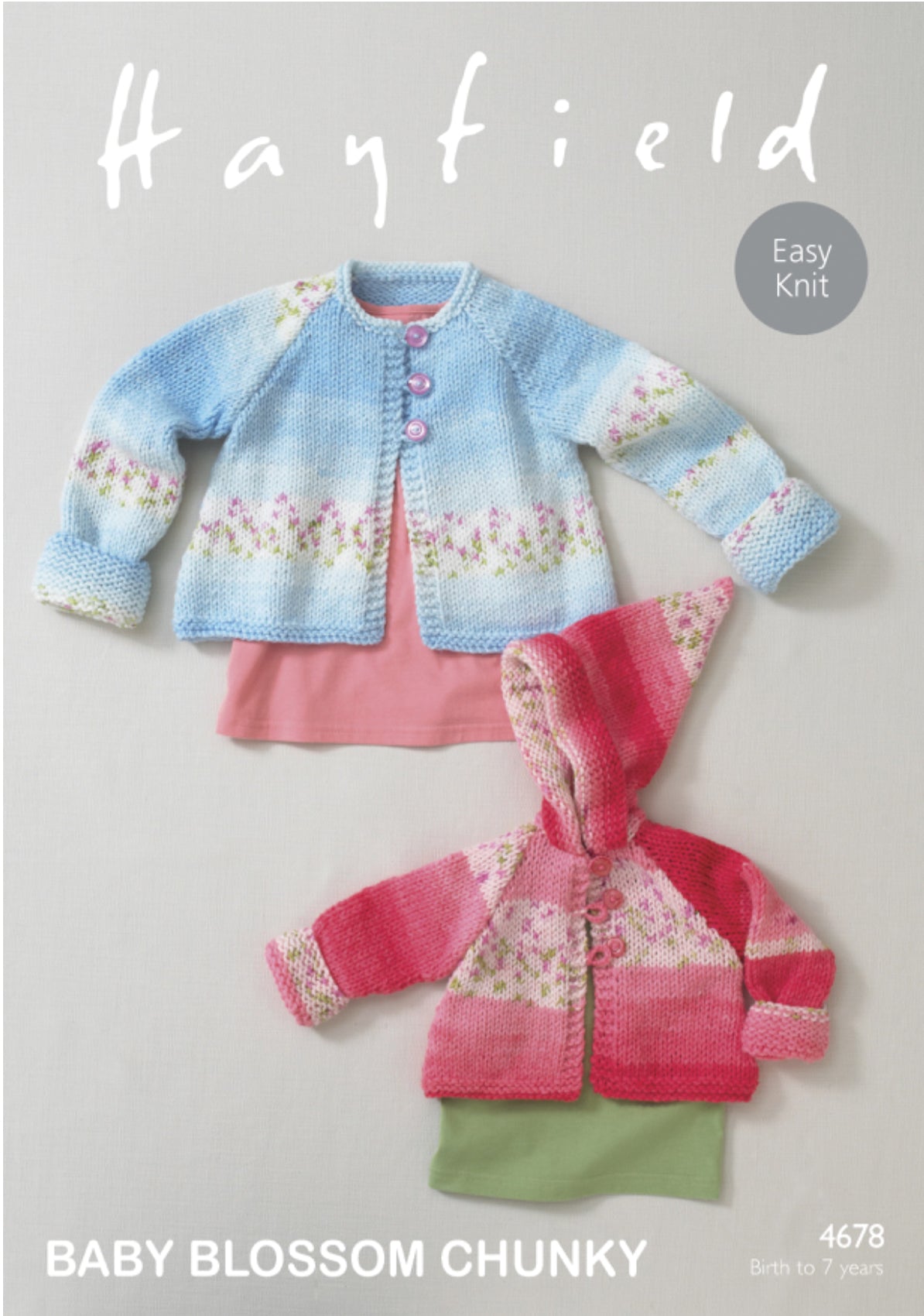 Hayfield Pattern 4678 Girls Coats in Baby Blossom Chunky