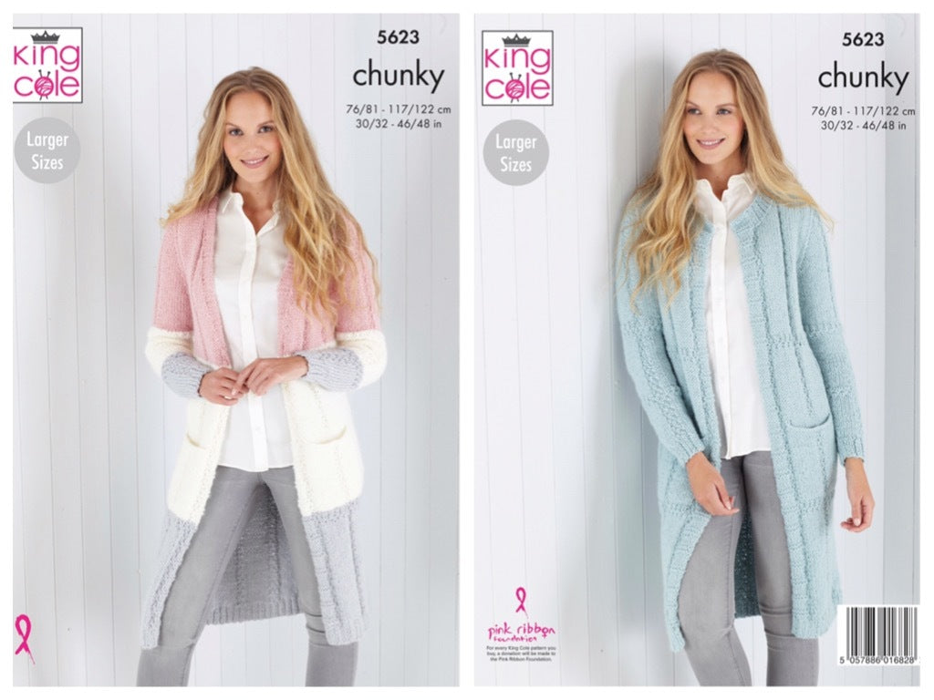 King Cole Pattern 5623 Cardigans in Timeless Chunky