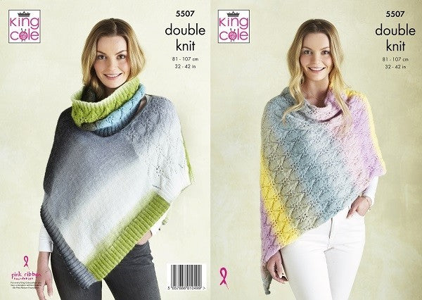 King Cole Pattern 5507 Ponchos & Snood in Curiosity DK
