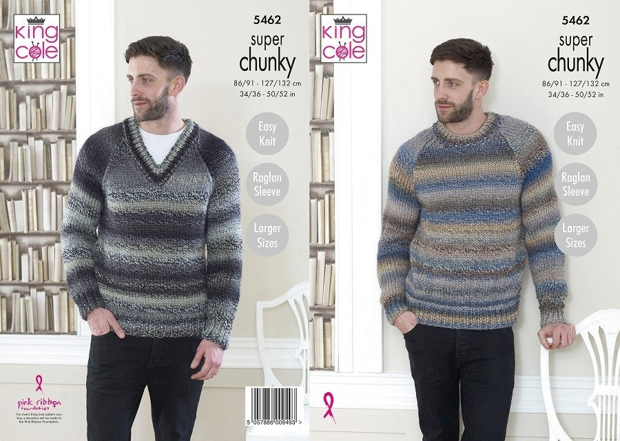King Cole Pattern 5462 Men's Sweaters in Explorer Super Chunky