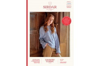 Sirdar 10170 Women’s Relaxed Cable Bell Sleeve Sweater in Country Classic Worsted