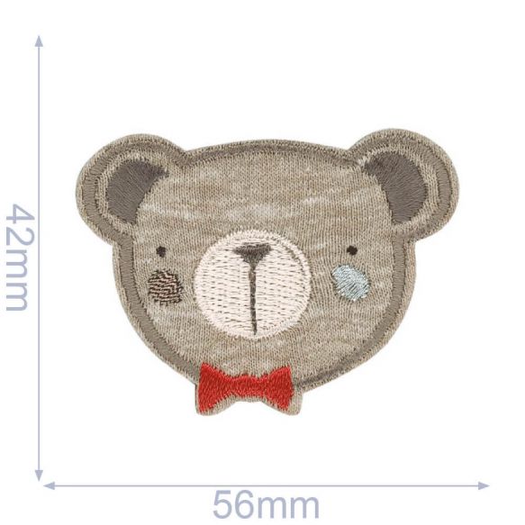 HKM iron-on patch - Teddy Bear Jersey Brown