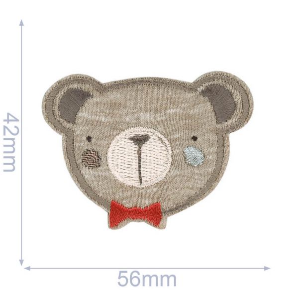 HKM iron-on patch - Teddy Bear Jersey Brown