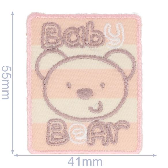 HKM iron-on patch - Baby Bear Pink