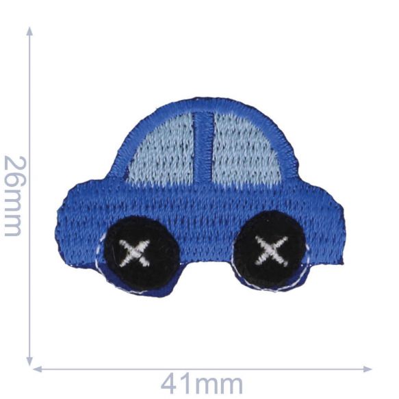 HKM iron-on patch - Blue Car