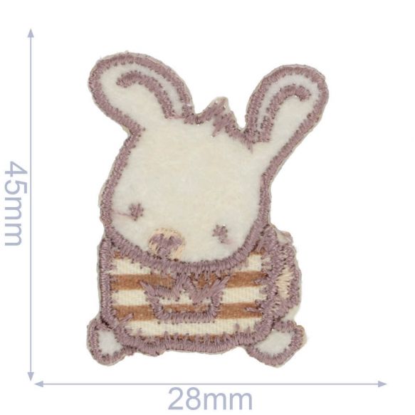 HKM iron-on Patch - Bunny in a stripey jumper
