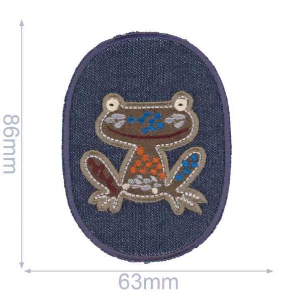 HKM iron-on patch - Denim Knee Patch Frog