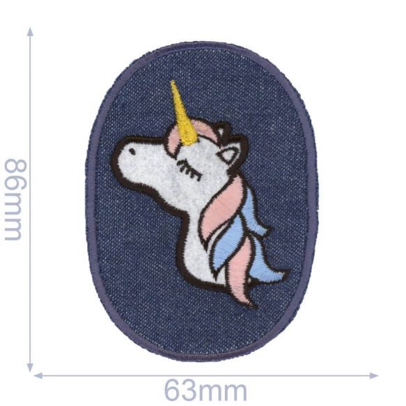 HKM iron-on patch - Denim Knee Patch Unicorn