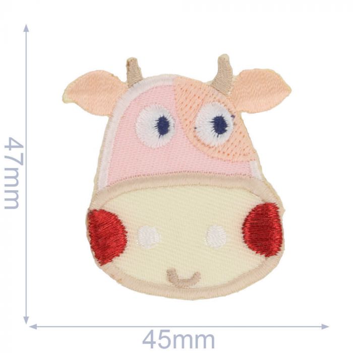 HKM iron-on patch - Pink Cow