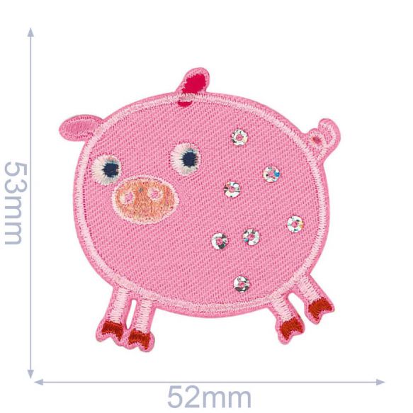 HKM iron-on Patch - Pink Pig