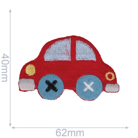 HKM iron-on patch - Red Car