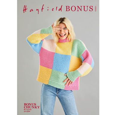 Hayfield Pattern 10601 Patchwork Sweater in Chunky