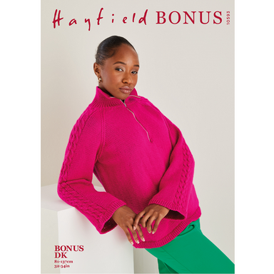 Hayfield Pattern 10593 Zip Neck Sweater in DK