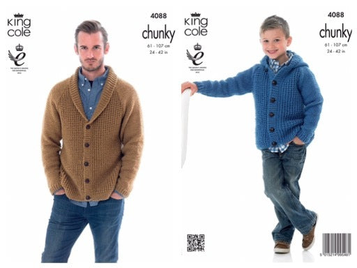 King Cole Pattern 4088 Cardigan and Hoodie