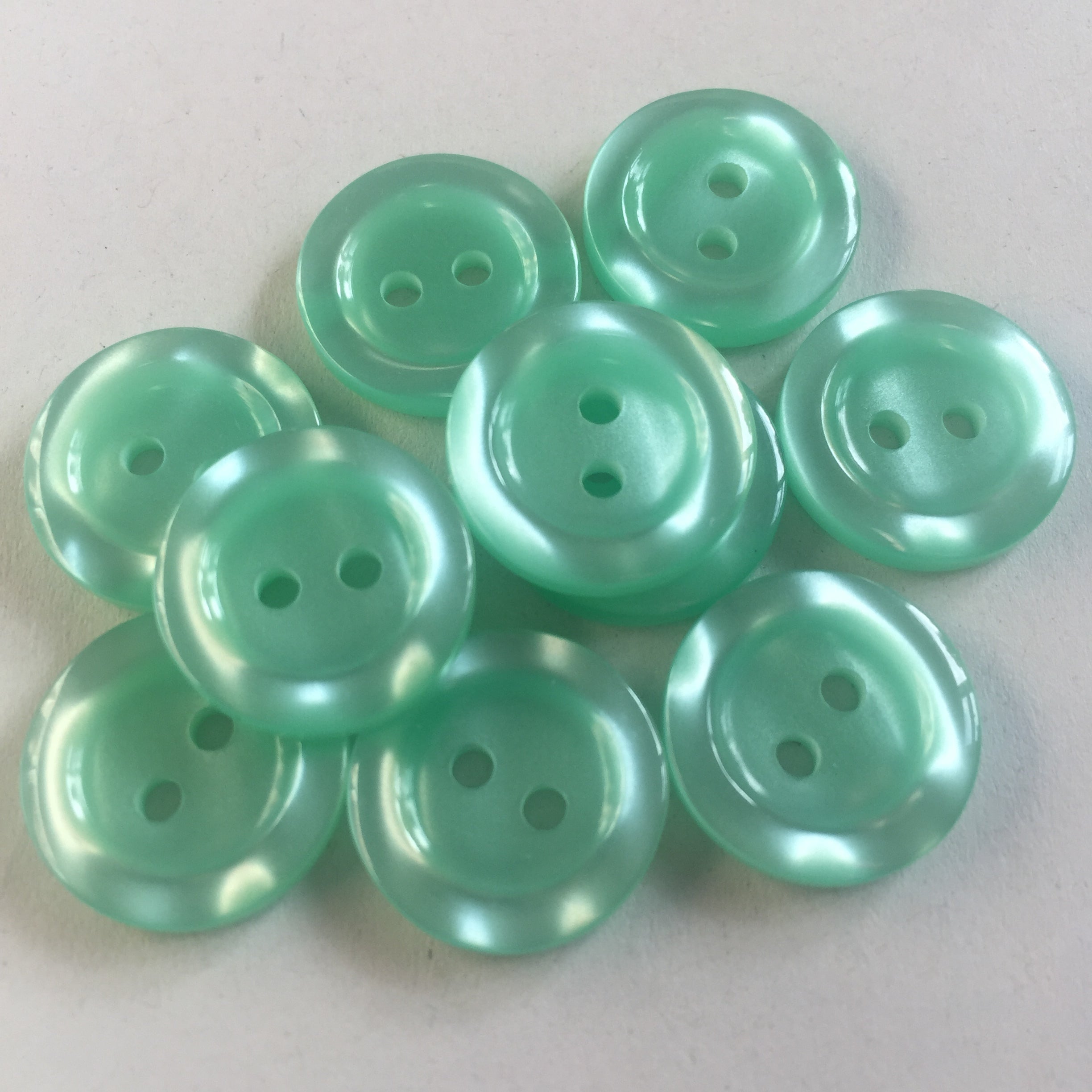 Ridge Baby Button Mint - 15mm