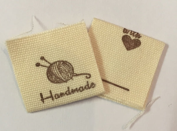 "Handmade" cloth tags - Ball of wool