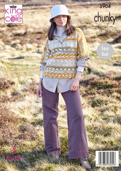 King Cole Pattern 5904 Sweaters in Nordic Chunky