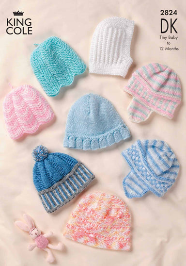 King Cole Pattern 2824 Baby Hats Newborn to 12 months