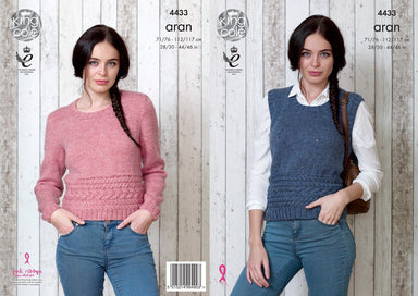 King Cole Pattern 4433 Slipover & Sweater in Aran
