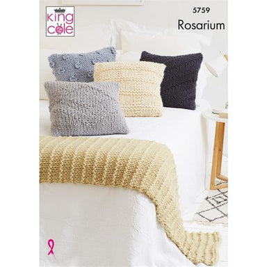 King Cole 5759 Cushions and Bed Runner in Rosarium Mega Chunky