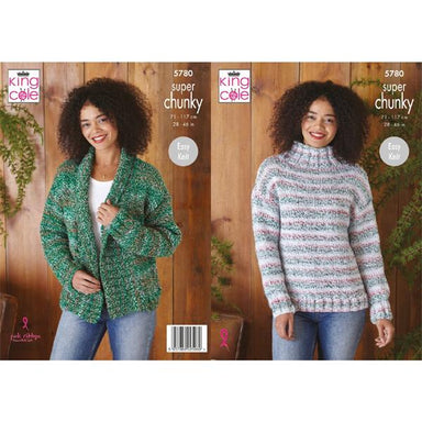 King Cole Pattern #5780 Cardigan & Sweater in Christmas Super Chunky