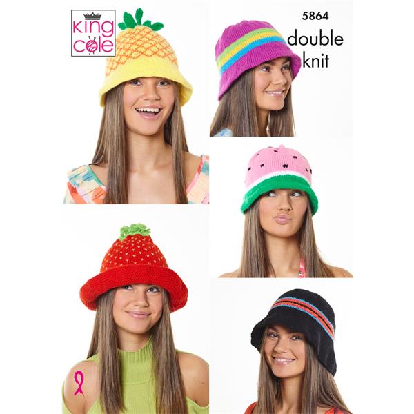 King Cole Pattern 5864 Hats in DK