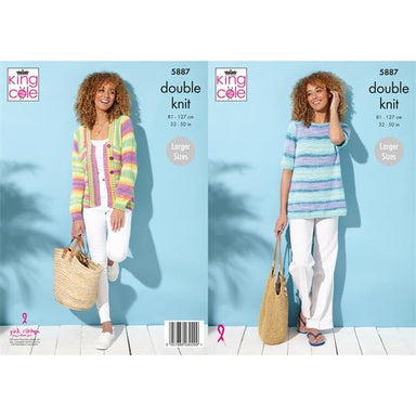 King Cole Pattern 5887 A-Line Top & Jacket in Tropical Beaches DK
