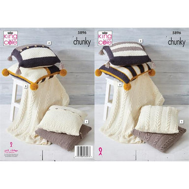 King Cole Pattern 5896 Throw and Cushion Covers in Wildwood Chunky