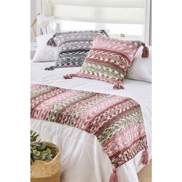 King Cole Pattern 5909 Blanket, Bed Runner & Cushion Cover in Nordic Chunky