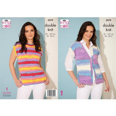 King Cole Pattern 5979 Waistcoat and Top in Tropical Beaches DK