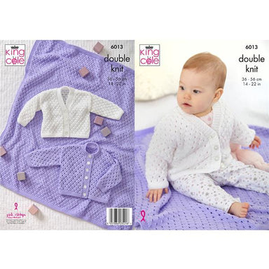 King Cole Pattern 6013 Cardigans and Blanket in Comfort Baby DK