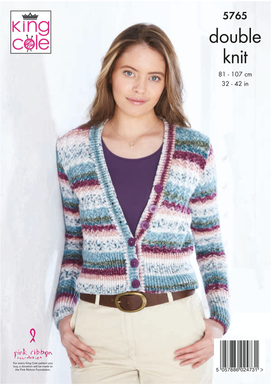 King Cole Pattern 5765 Cardigan and Sweater in Splash DK